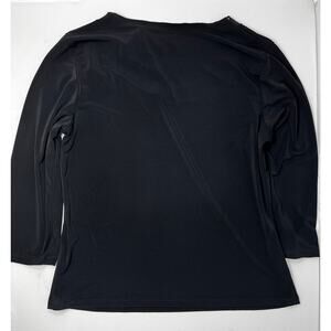 Vintage Biyaycda Career Woman's Black Blouse with sheer bow size M Pre-Owned